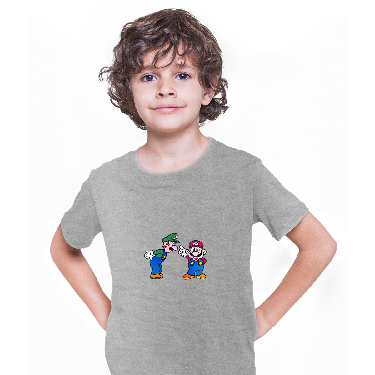 Luigi & Mario Super Mario Mens Retro T-Shirts for Kids OLD SKOOL Fast Delivery - Kuzi Tees