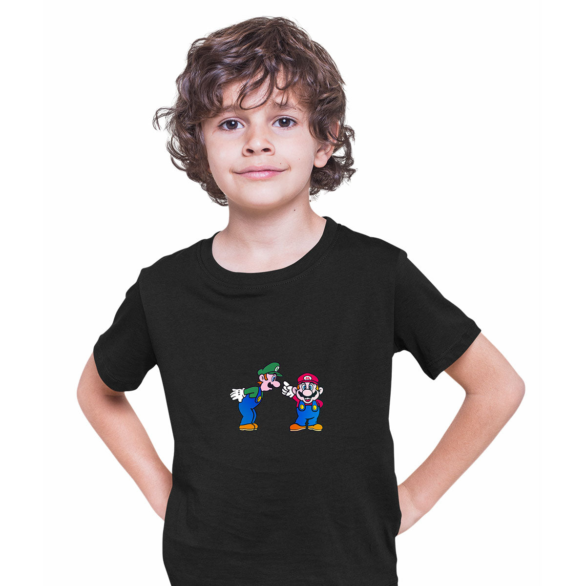 Luigi & Mario Super Mario Mens Retro T-Shirts for Kids OLD SKOOL Fast Delivery - Kuzi Tees