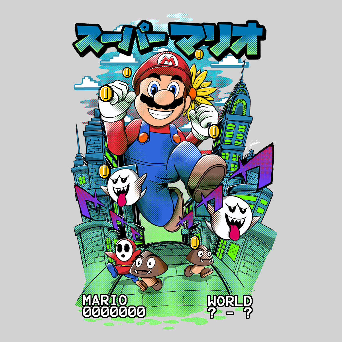 Super Mario Run Nostalgia Gaming Kids T-shirt