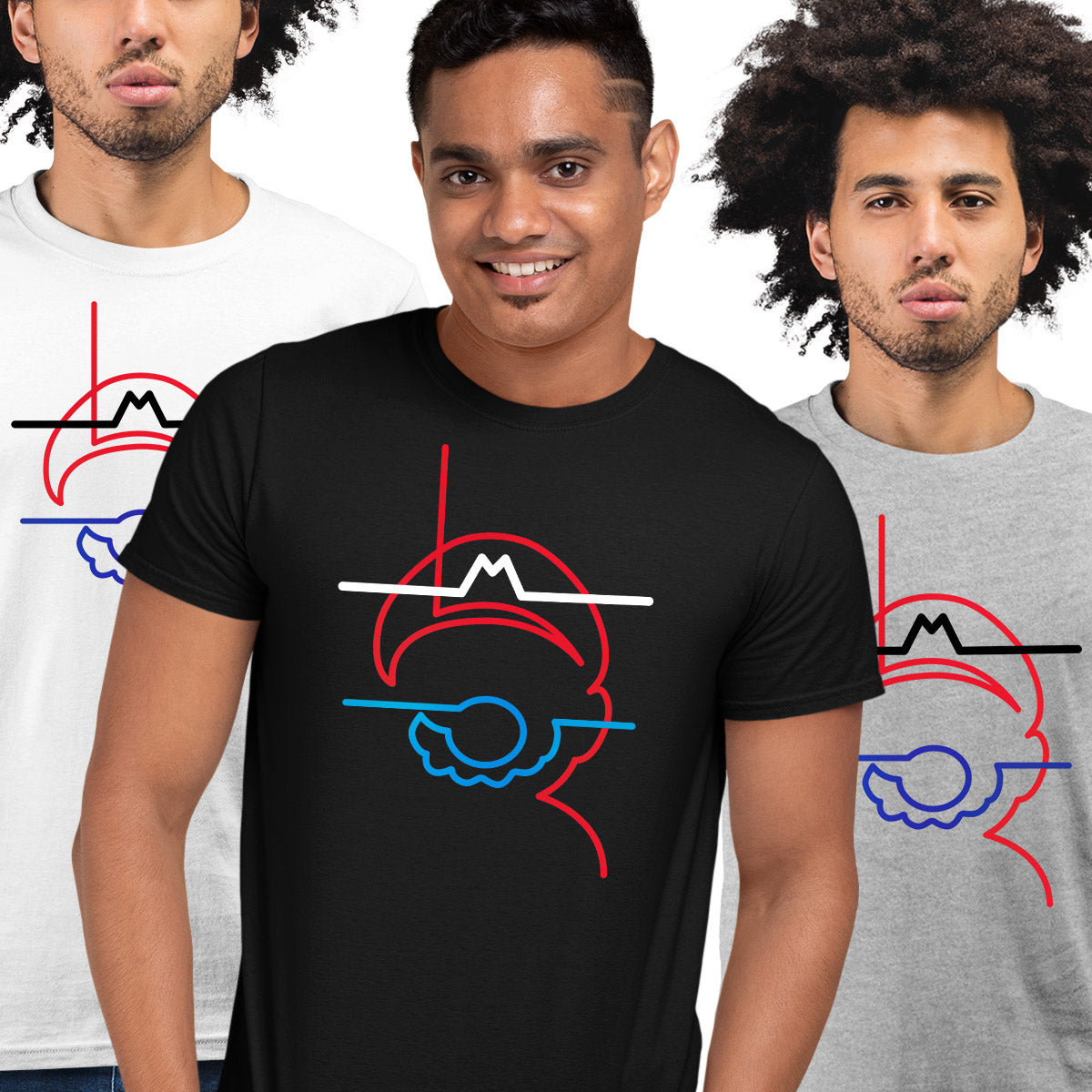 Super Mario One line drawing Movie T-shirt