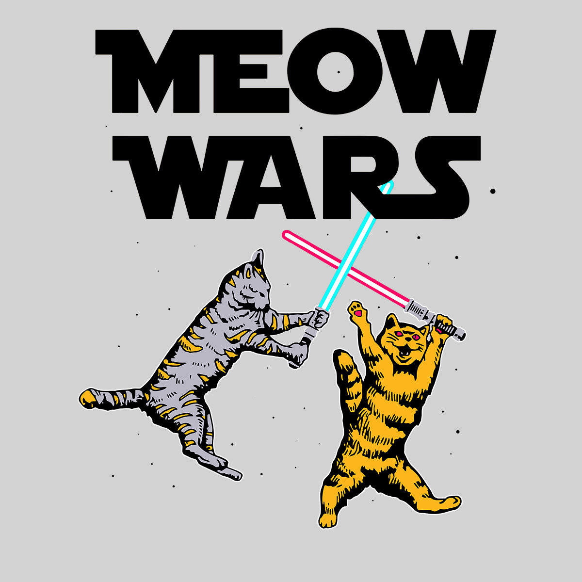 Meow Wars - Funny Cat Lover Gift Unisex T-Shirt - Kuzi Tees