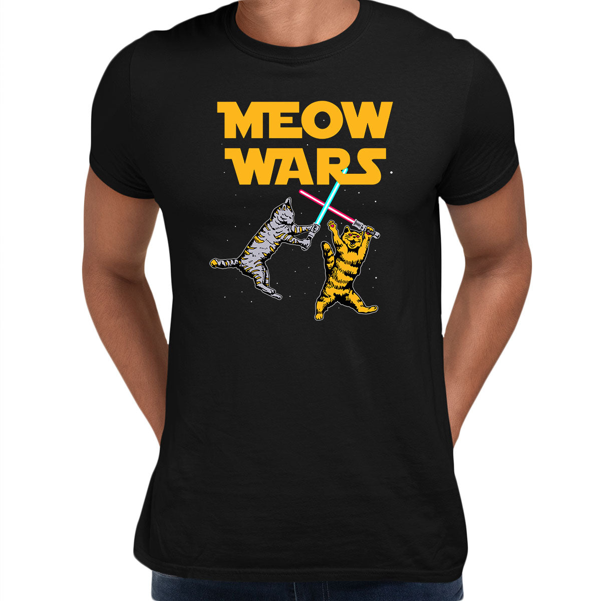 Meow Wars - Funny Cat Lover Gift Unisex T-Shirt - Kuzi Tees