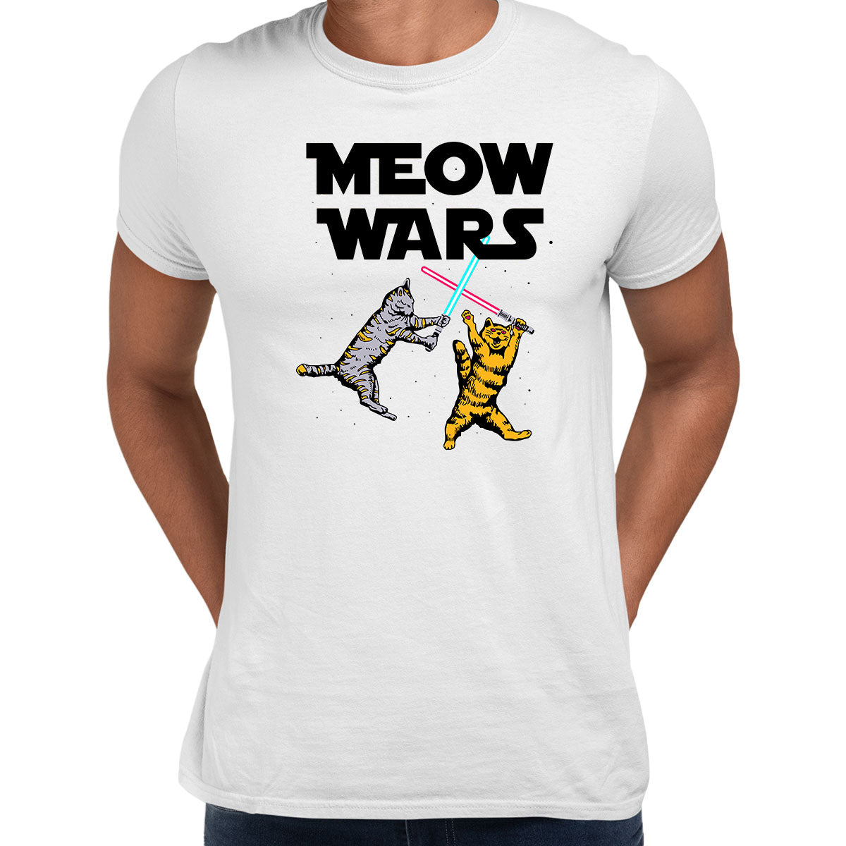 Meow Wars - Funny Cat Lover Gift Unisex T-Shirt - Kuzi Tees