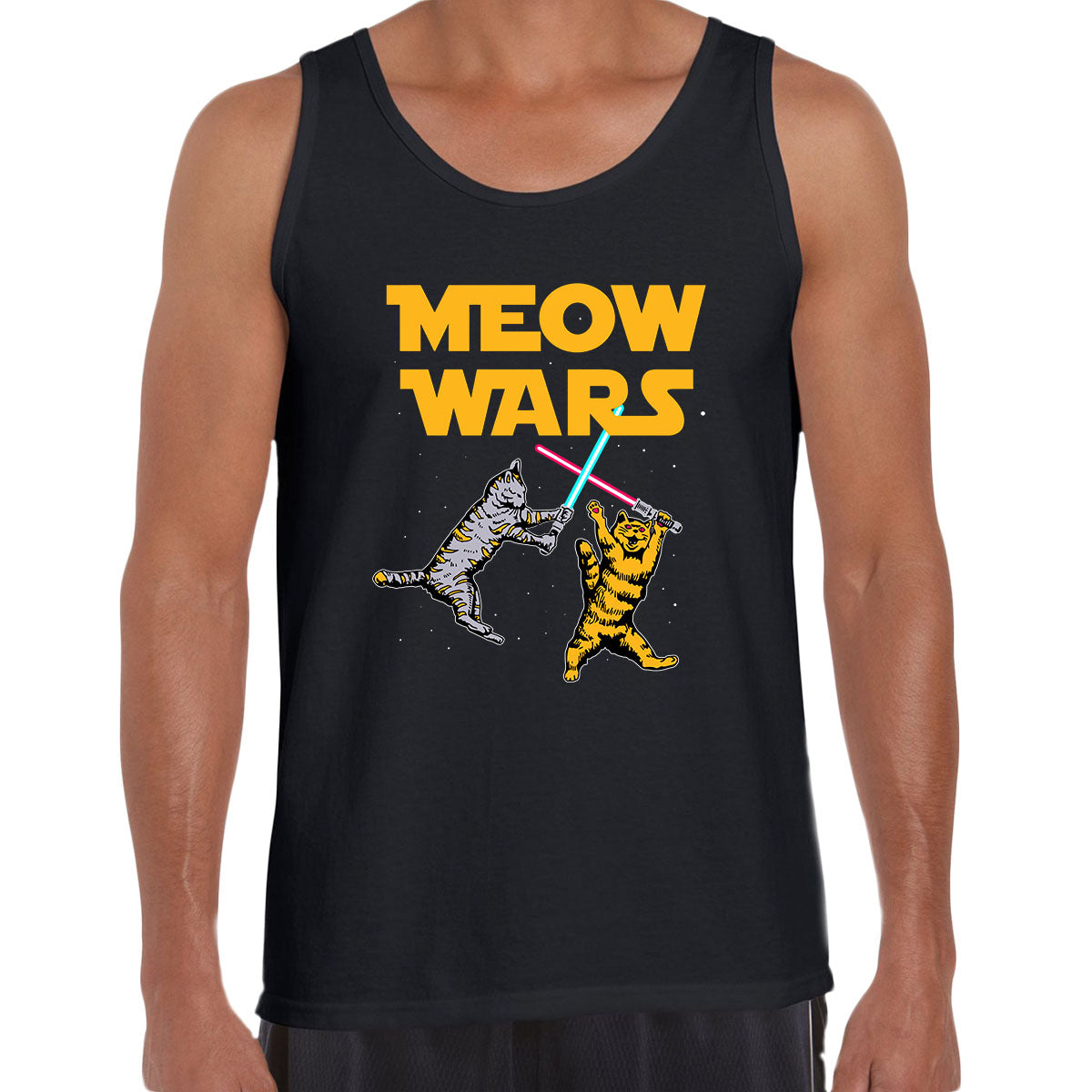 Meow Wars - Funny Cat Lover Gift Adult Unisex T-Shirt - Kuzi Tees