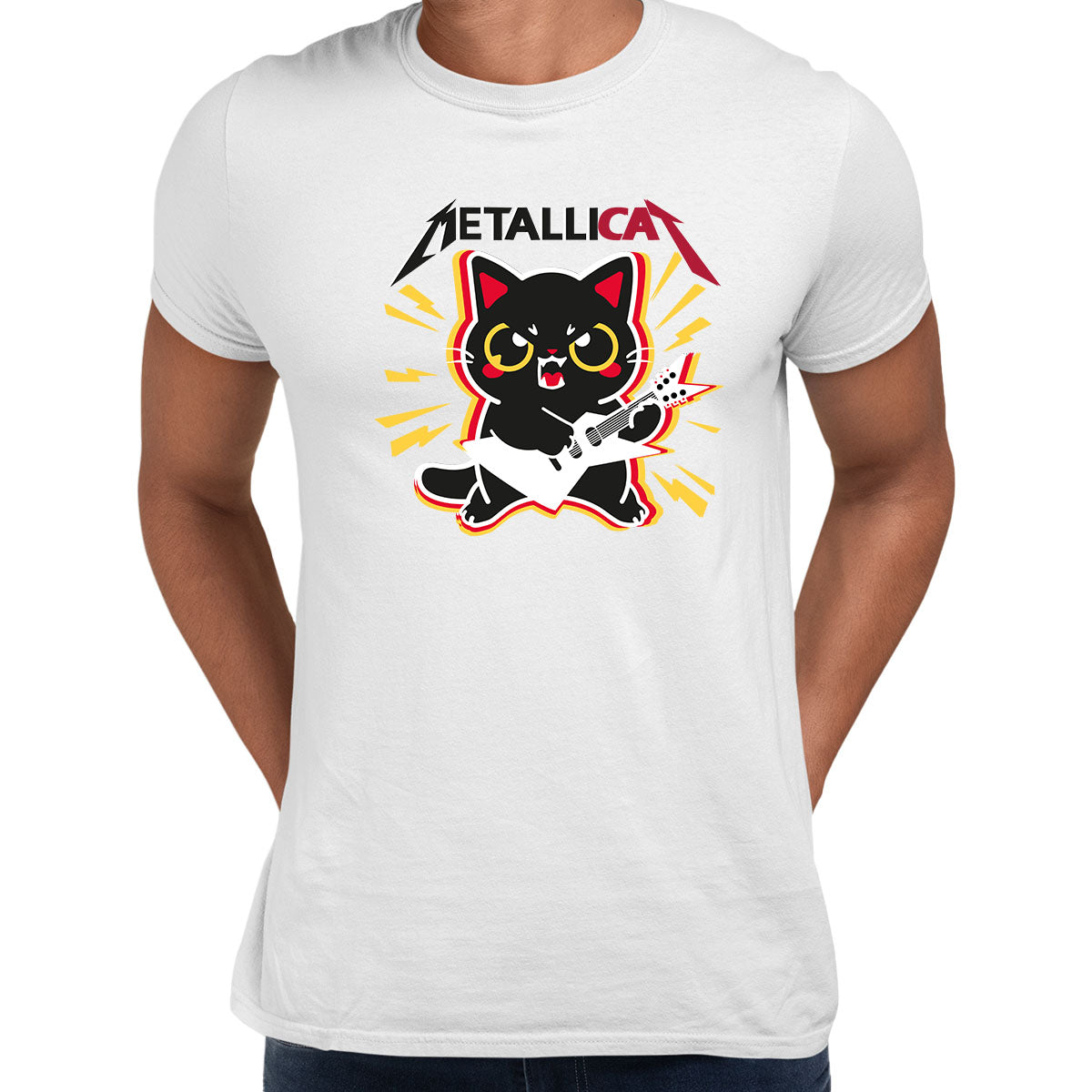 Metalicat T-shirt Funny Cat With the Guitar TV series - Kuzi Tees