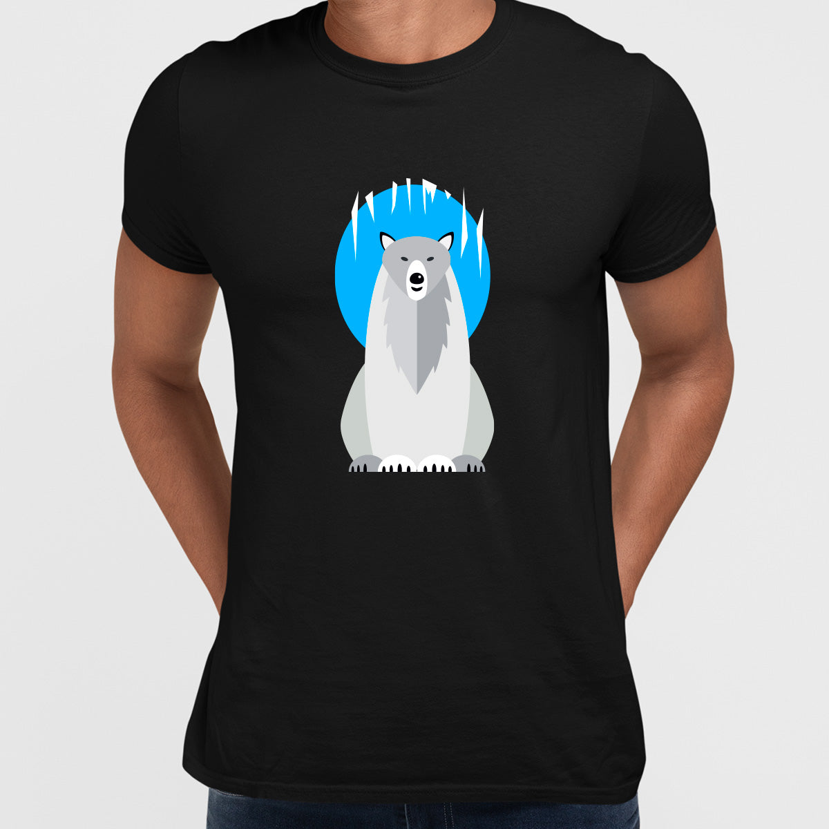 Minimal Polar Bear Ice Cave T-Shirt Design - Kuzi Tees