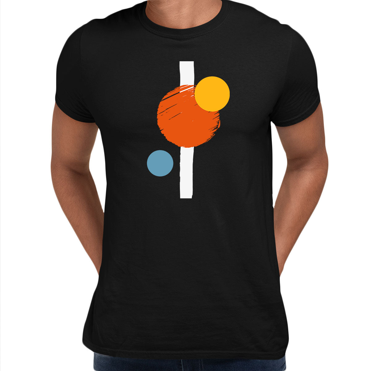 Minimal Colorful Art Print T-Shirt Abstract Design Short Sleeve Round Neck Funny Unisex T-shirt - Kuzi Tees