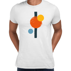 Minimal Colorful Art Print T-Shirt Abstract Design Short Sleeve Round Neck Funny Unisex T-shirt - Kuzi Tees