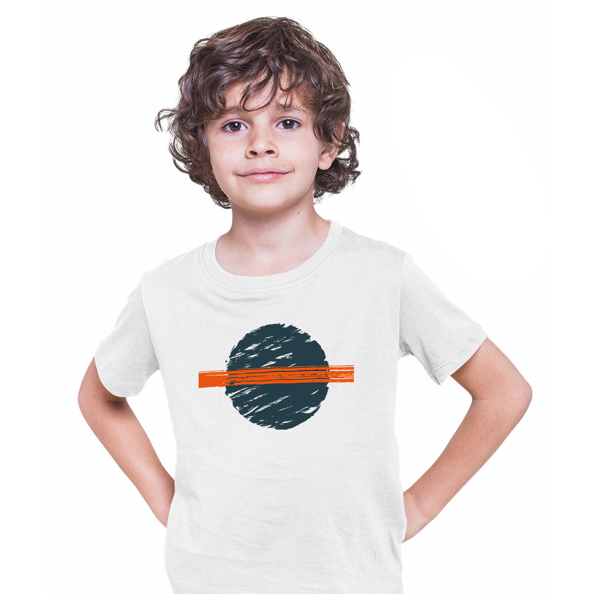 Saturn Space Universe Pop Art T-Shirt Shapes Abstract Design Short Sleeve Funny T-shirt for Kids - Kuzi Tees