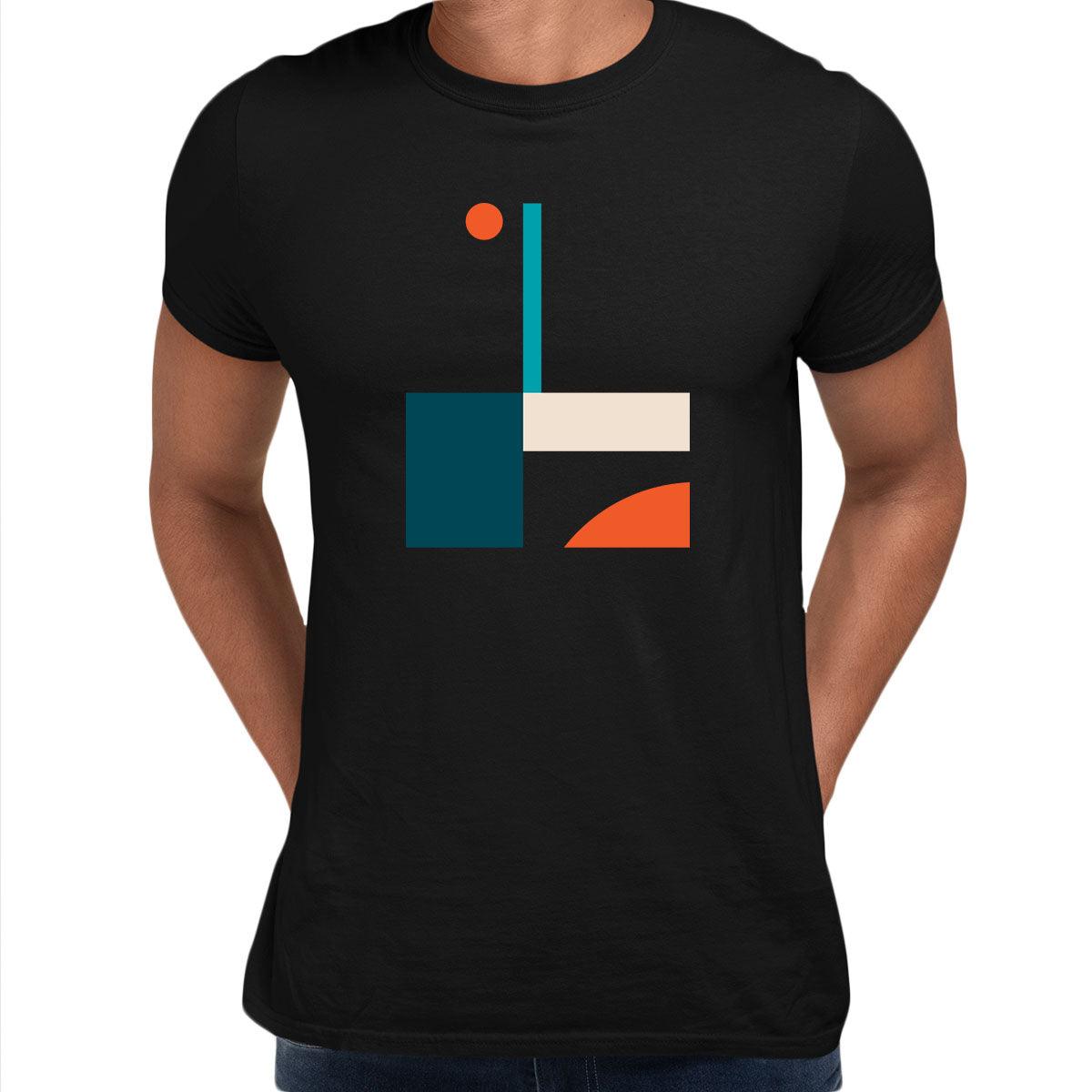 Basic Shapes Art Print T-Shirt Abstract Design Short Sleeve Round Neck Funny Unisex T-shirt - Kuzi Tees