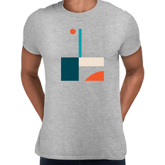 Basic Shapes Art Print T-Shirt Abstract Design Short Sleeve Round Neck Funny Unisex T-shirt - Kuzi Tees