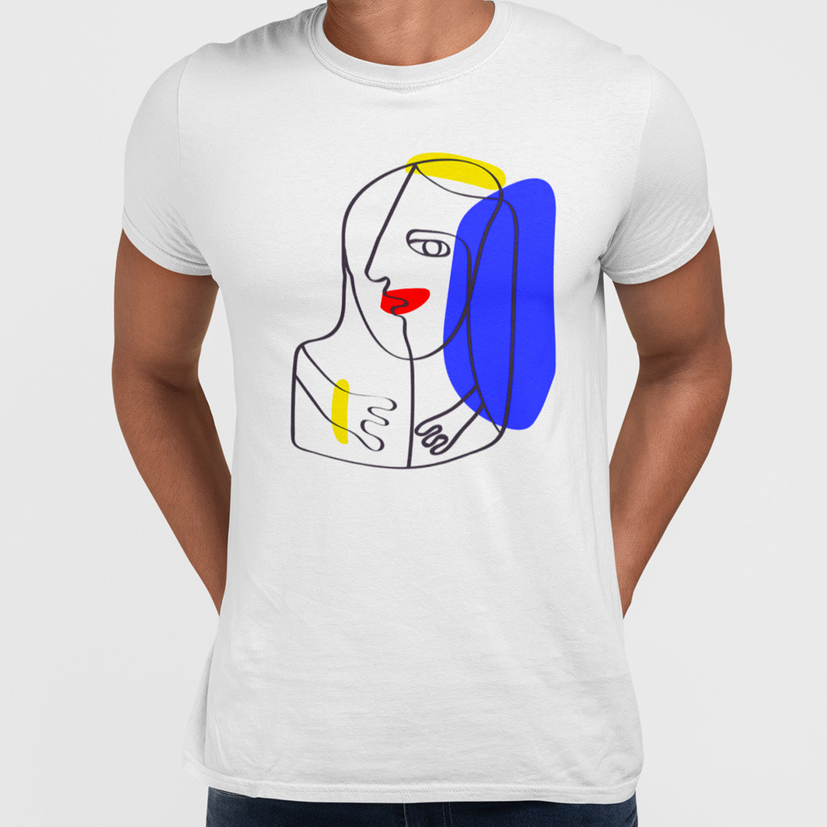 Old Skool Minimalist One Line Abstract Abstract Portrait Three - Kuzi Tees