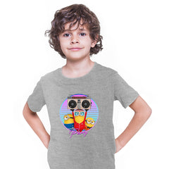 Minions The Rise of Gru Funny Retro Tee Kids Movie T-shirt Grey