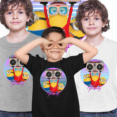Minions The Rise of Gru Funny Retro Tee Kids Movie T-shirt