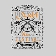 Mississippi Blues Festival 65 Retro Indie Blues Vintage Graphic Print Typography Unisex Tank Top - Kuzi Tees