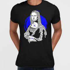 Mona Lisa Geometric Drawing T-Shirt - Creative Gioconda Leonardo da Vinci - Kuzi Tees