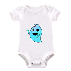 Blue Casper Friendly Monster Scary Eye Funny Gift Drawing Printed Baby & Toddler Body Suit - Kuzi Tees