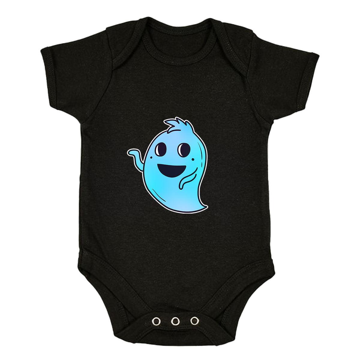 Blue Casper Friendly Monster Scary Eye Funny Gift Drawing Printed Baby & Toddler Body Suit - Kuzi Tees