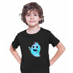 Blue Casper Friendly Monster Scary Eye Funny Gift Blue Drawing Kids Printed T-Shirt for Kids - Kuzi Tees