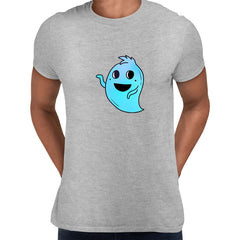 Blue Casper Friendly Monster Scary Eye Funny Gift Drawing Men Printed Unisex T-Shirt - Kuzi Tees