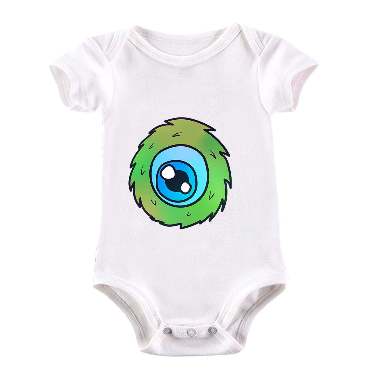Cookie Green Tongue Monster Eye Funny Gift Drawing Printed Baby & Toddler Body Suit - Kuzi Tees