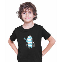 Mummy Monster Scary Eye Funny Gift Drawing Kids Printed T-Shirt for Kids - Kuzi Tees