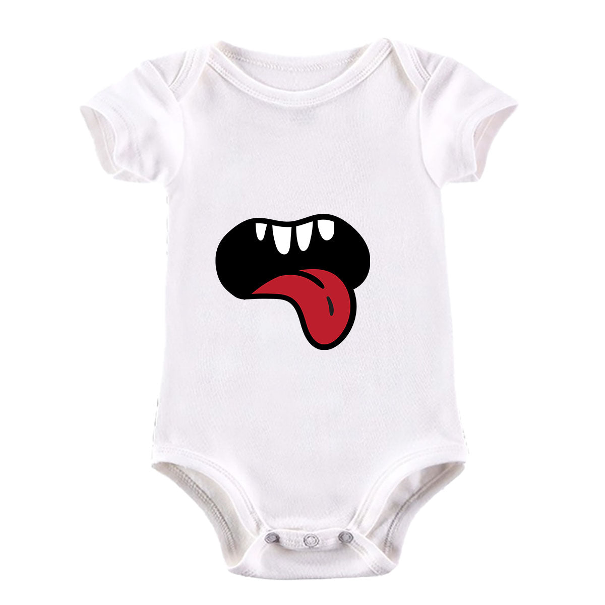 Open Mouth Monster Scary Eye Funny Gift Drawing Printed Baby & Toddler Body Suit - Kuzi Tees