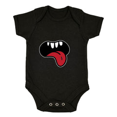 Open Mouth Monster Scary Eye Funny Gift Drawing Printed Baby & Toddler Body Suit - Kuzi Tees