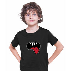 Open Mouth Monster Scary Eye Funny Gift Drawing Kids Printed T-Shirt for Kids - Kuzi Tees