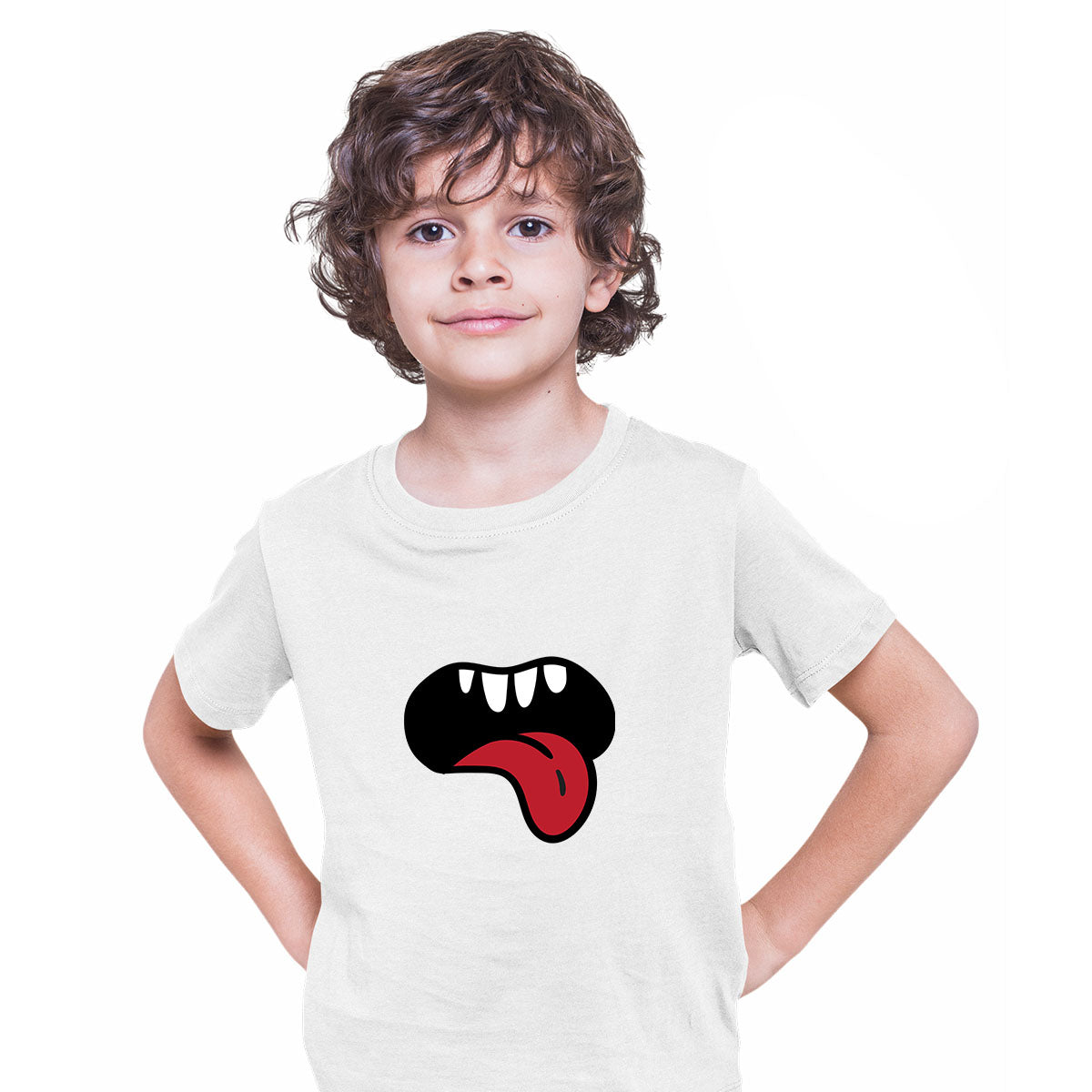 Open Mouth Monster Scary Eye Funny Gift Drawing Kids Printed T-Shirt for Kids - Kuzi Tees