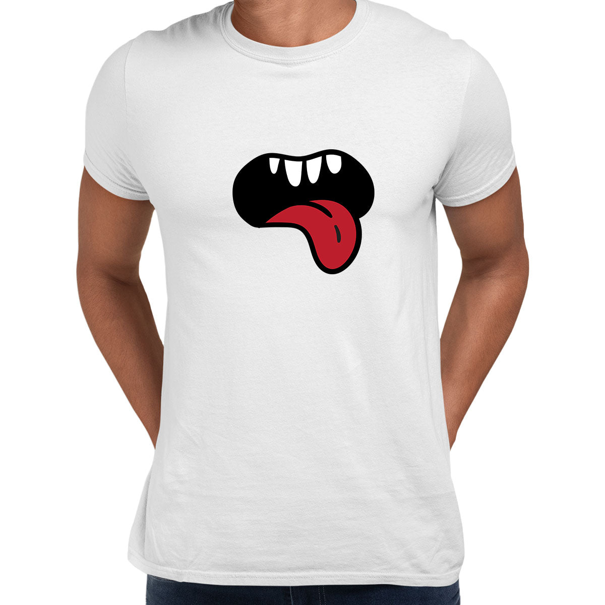 Open Mouth Monster Scary Eye Funny Gift Drawing Men Printed Unisex T-Shirt - Kuzi Tees