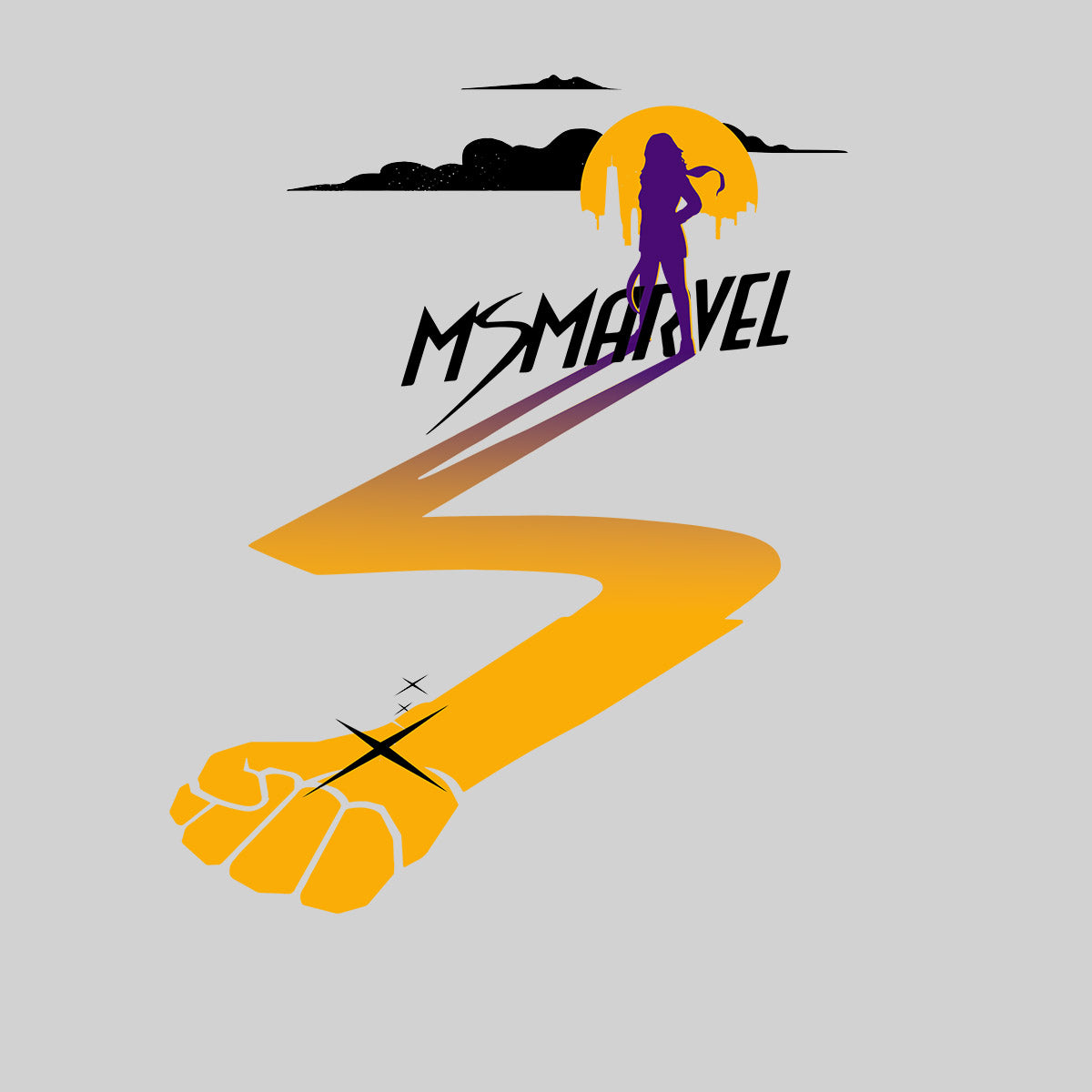 Ms Marvel Adult Graphical T-shirt Superhero - Kuzi Tees