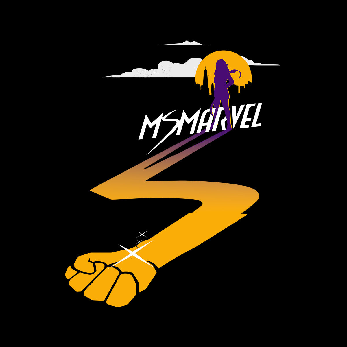 Ms Marvel Adult Graphical T-shirt Superhero - Kuzi Tees