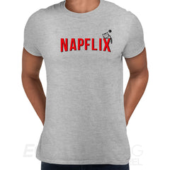 Napflix Funny Novelty Movie Streaming TV Adult Kids Birthday Gift Unisex T-Shirt Typography - Kuzi Tees