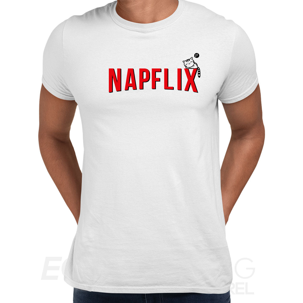 Napflix Funny Novelty Movie Streaming TV Adult Kids Birthday Gift Unisex T-Shirt Typography - Kuzi Tees