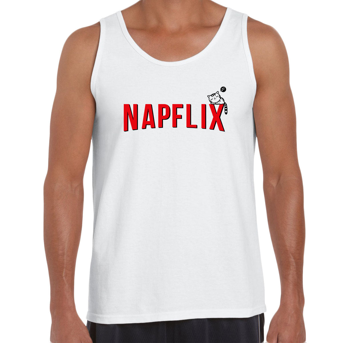 Napflix Funny Novelty Movie Streaming TV Adult Birthday Gift Unisex Tank Top - Kuzi Tees