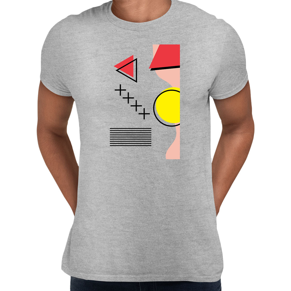 Shapes Retro Nostalgia Tee Colorful Art Print T-Shirt 90 Design Short Funny Men Unisex T-shirt - Kuzi Tees