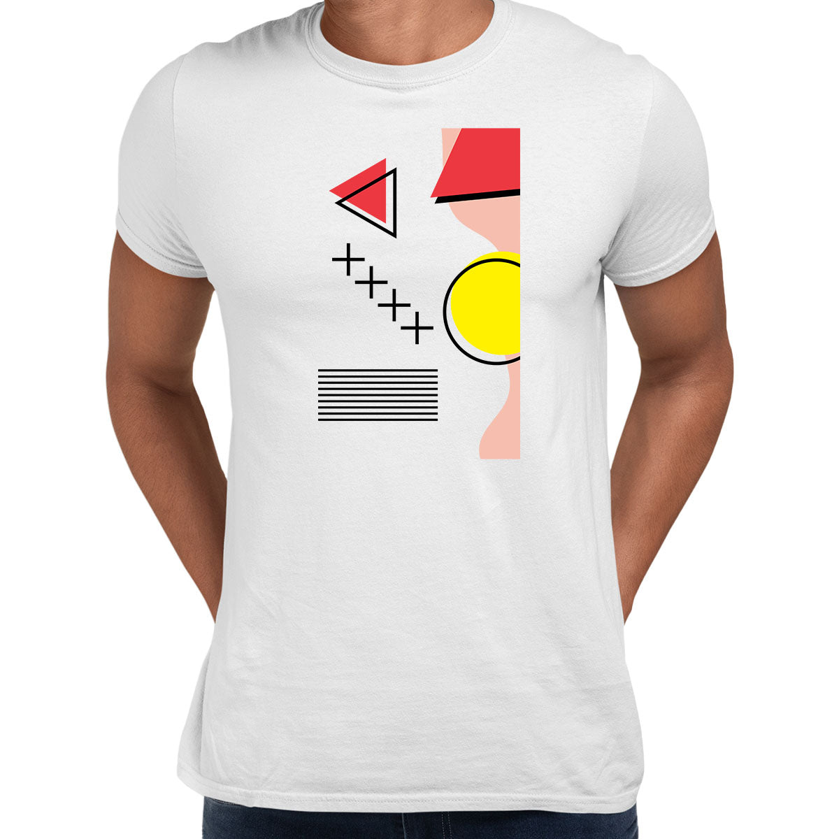 Shapes Retro Nostalgia Tee Colorful Art Print T-Shirt 90 Design Short Funny Men Unisex T-shirt - Kuzi Tees