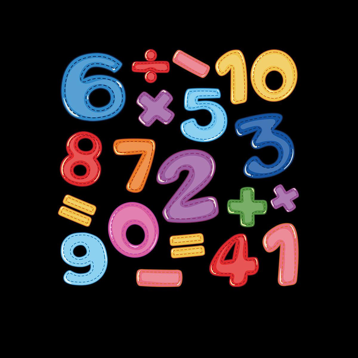 Colourful Number Day 2022 Maths Symbols School Unisex T-shirt - Kuzi Tees