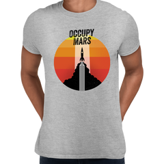Occupy Mars Amazing Nasa Space SpaceX Rocket Stars Crew Neck T Shirt - Kuzi Tees