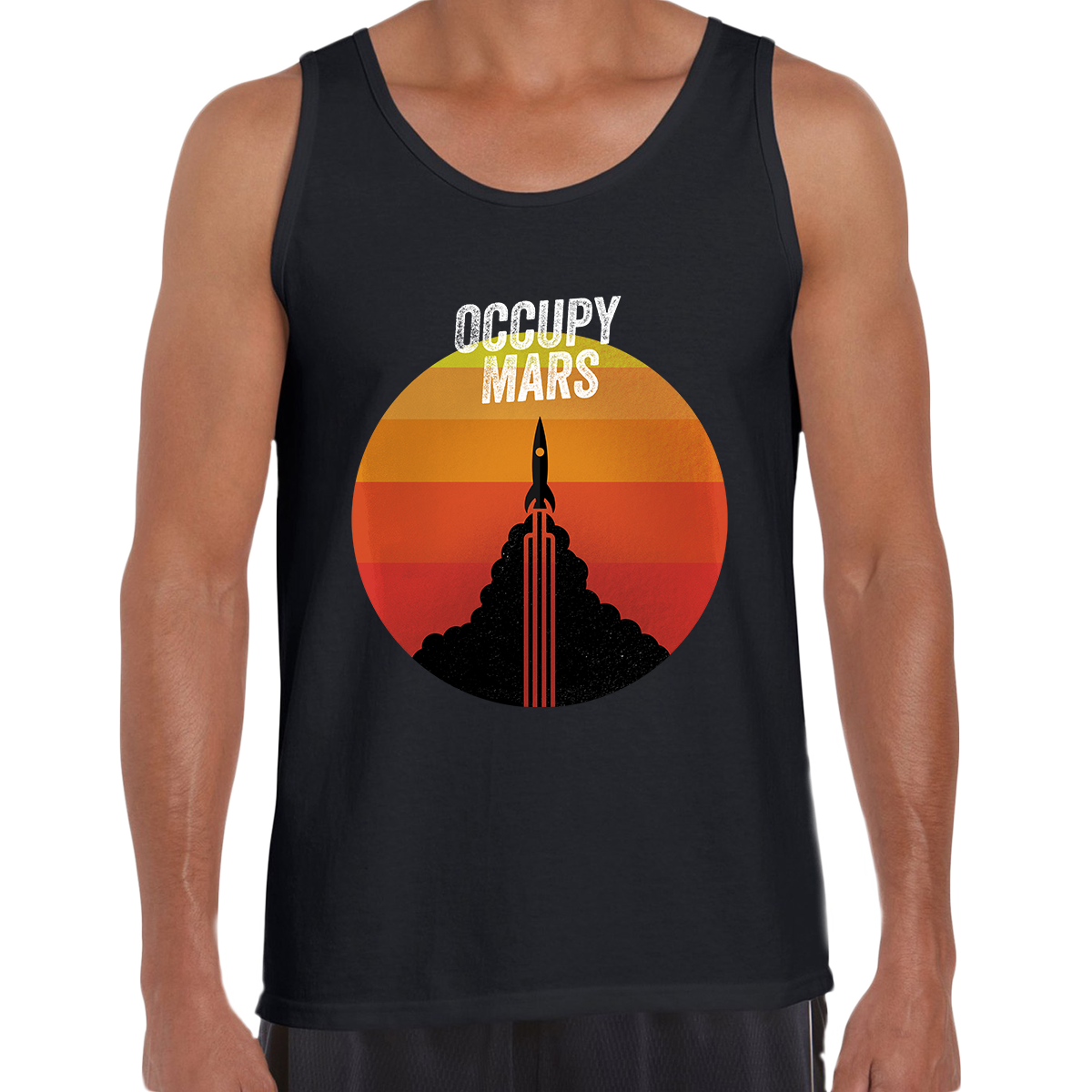 Occupy MARS Nasa Space Project SpaceX Rocket Stars Tank Top - Kuzi Tees