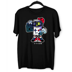 Old School Nintendo Game Kid T-Shirt Nostalgia 80's Shirt White Black & Grey Tee - Kuzi Tees