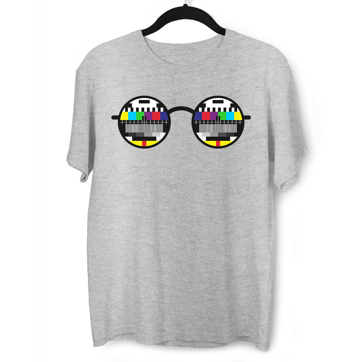 Old fashioned Nostalgia TV Test Pattern inside the Glasses Minimal Art T-shirt - Kuzi Tees