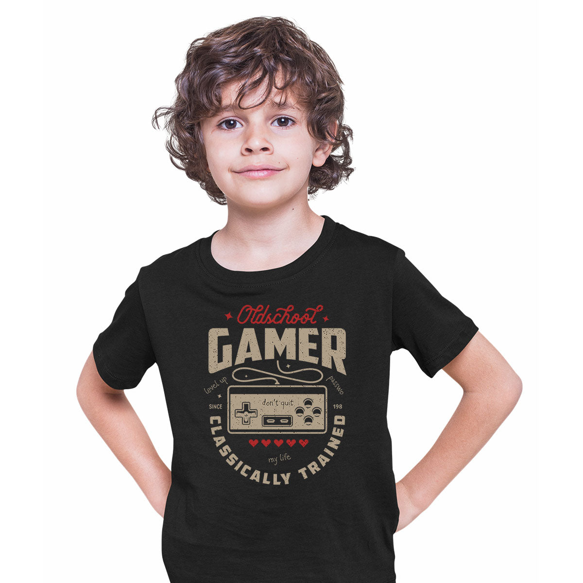 Kids Gaming T-Shirt Old School Gamer Retro Video Game Oldschool Gamer T-shirt for Kids - Kuzi Tees