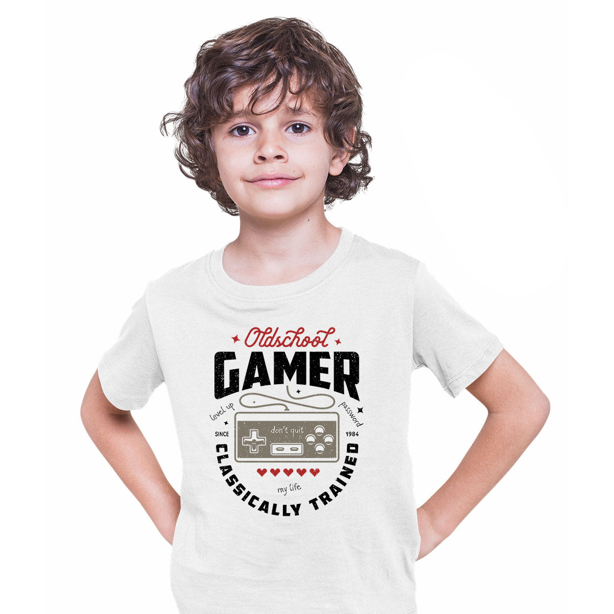 Kids Gaming T-Shirt Old School Gamer Retro Video Game Oldschool Gamer T-shirt for Kids - Kuzi Tees