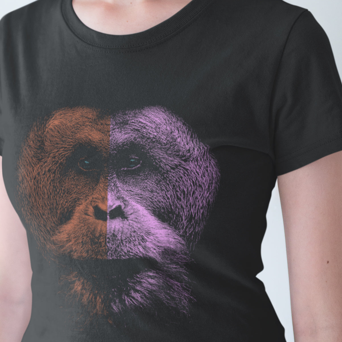 Orangutan Halftone Animal T-Shirt - Kuzi Tees