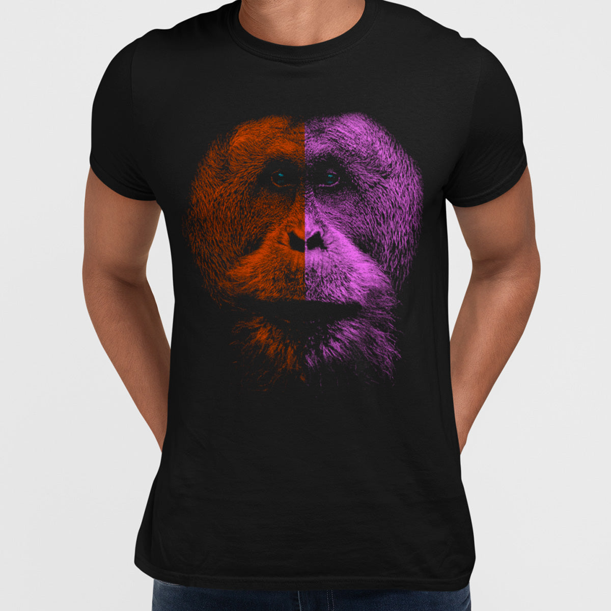 Orangutan Halftone Animal T-Shirt - Kuzi Tees