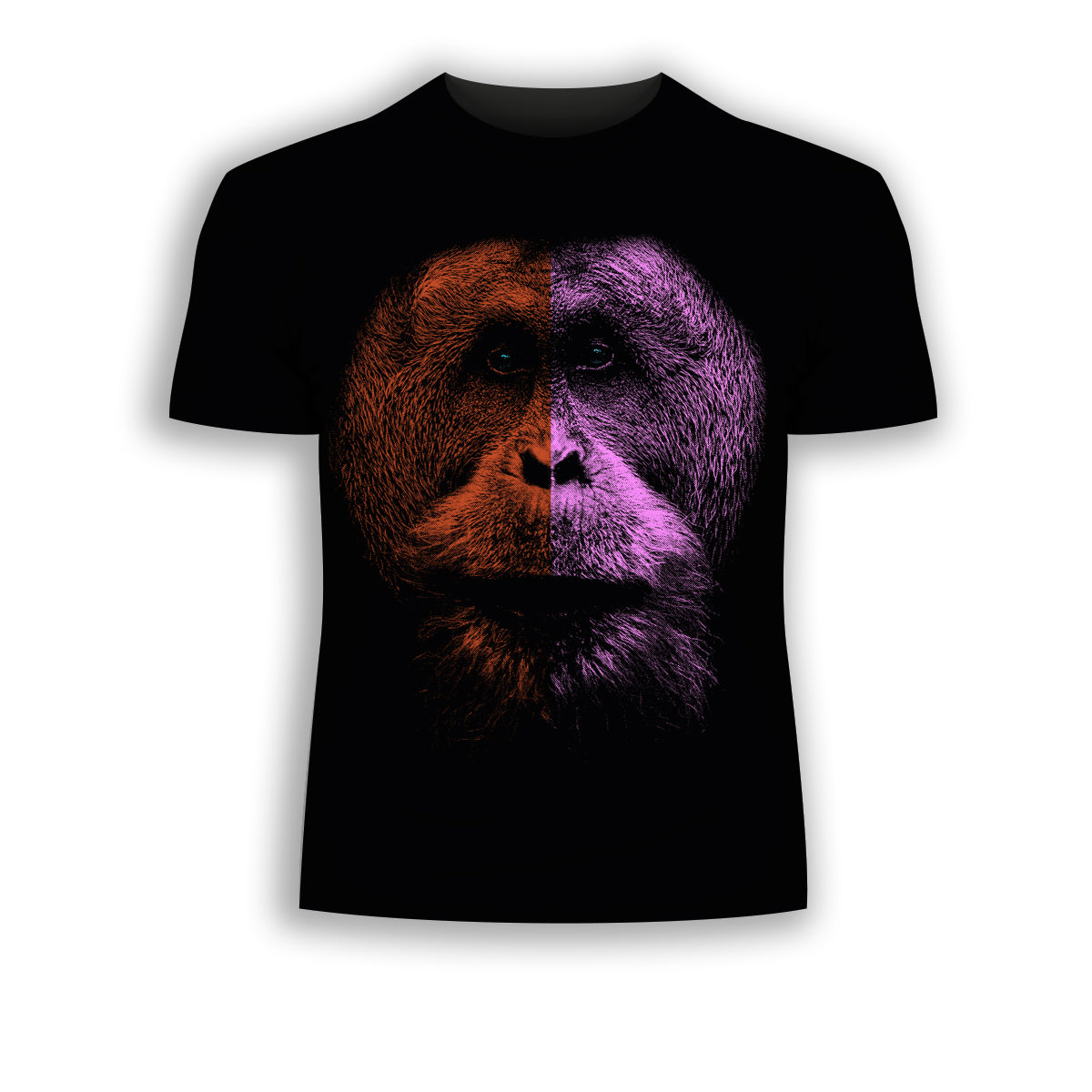 Orangutan Halftone Animal T-Shirt - Kuzi Tees