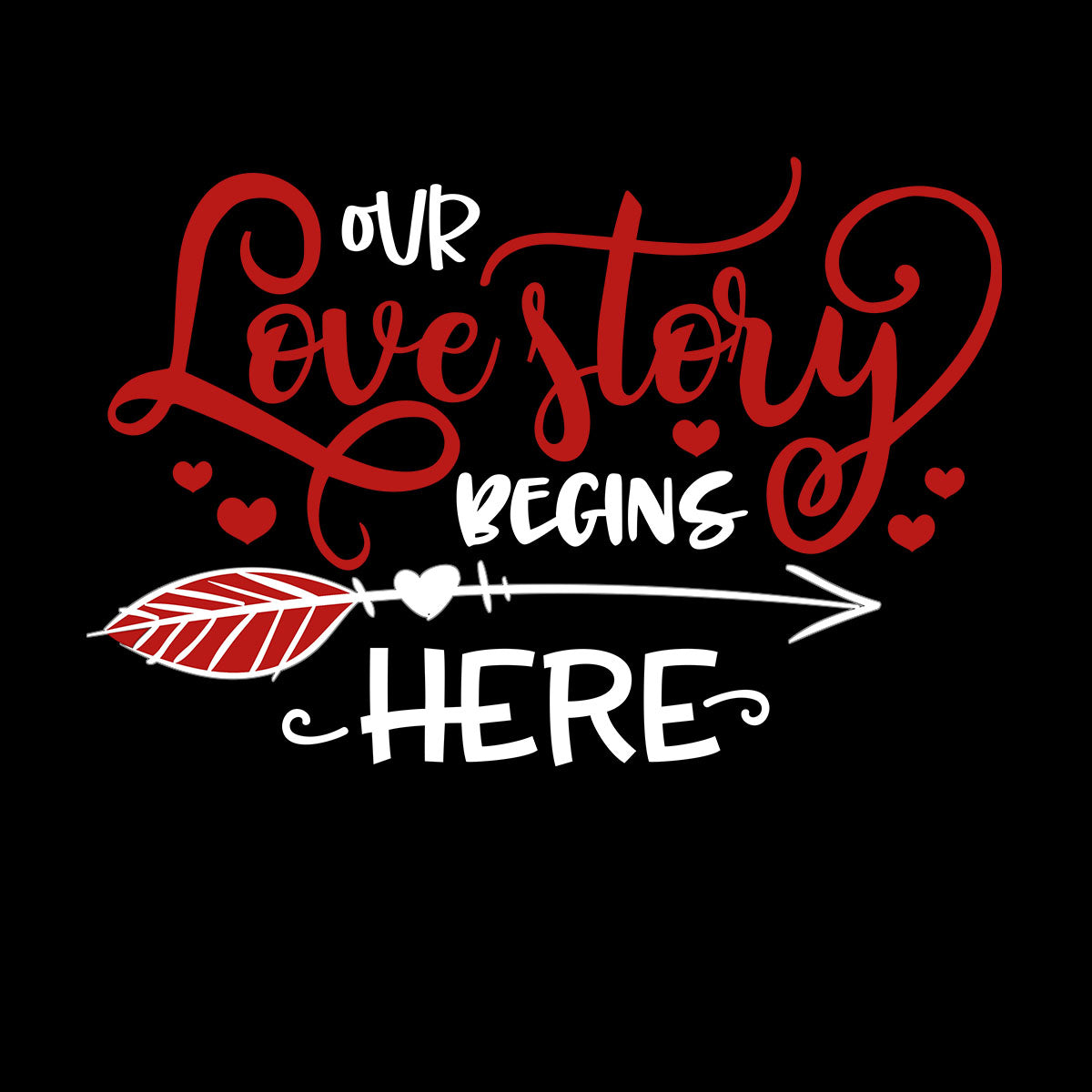 Our love story begins here Valentines Love T-shirt for men Unisex T-Shirt - Kuzi Tees