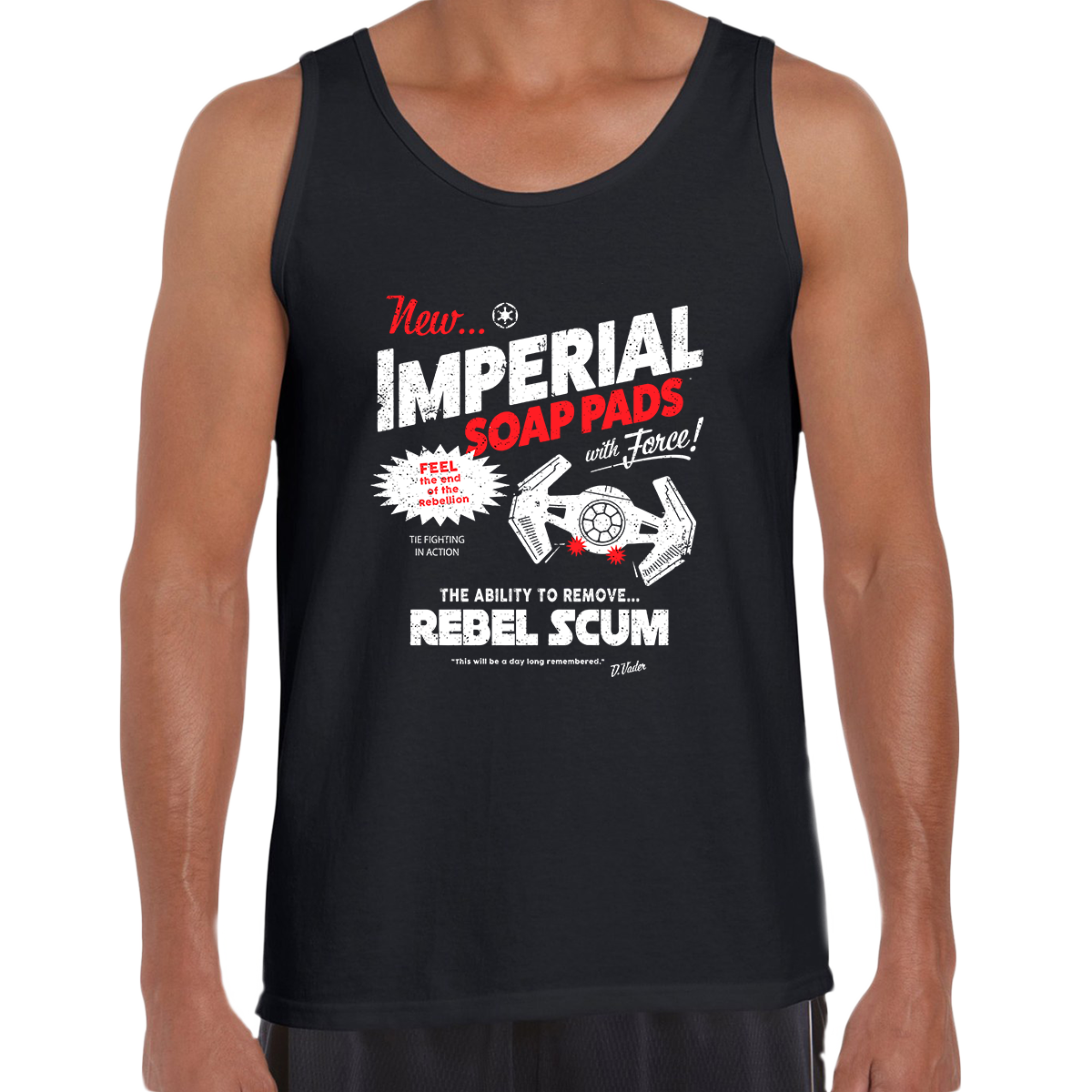 Star Wars Funny Tank Top Imperial Tie Fighter Vader Mens Geeks Shirt - Kuzi Tees